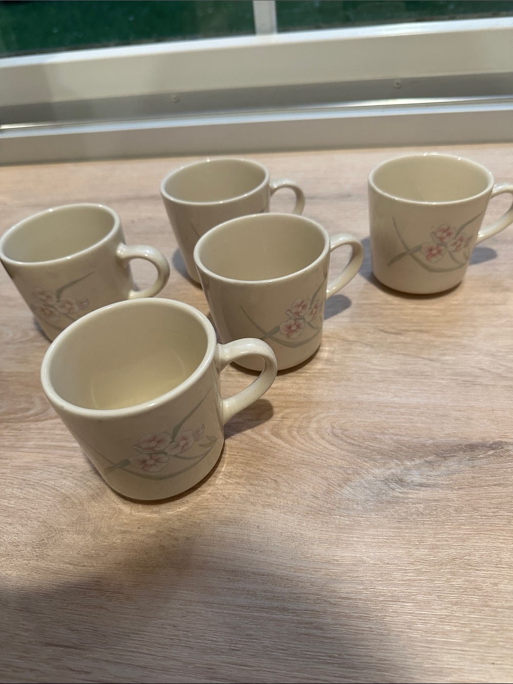 5 Corningware Corelle Corning NY A8 Spring Pond Mugs Set of 5 Retired